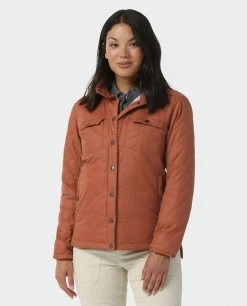 Stio Women's Skycrest Insulated Snap Shirt -STIO Sales W Skycrest Snap Shirt Maple Brown 1