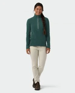 Stio Women's Turpin Fleece Half Zip -STIO Sales W Turpin Fleece Half Zip Treeline Green Heather 3