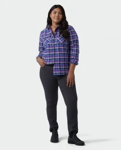 Stio Women's Willow Midweight Flannel Shirt -STIO Sales W Willow Flannel Shirt Dark Amethyst Plaid Alt 6