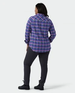 Stio Women's Willow Midweight Flannel Shirt -STIO Sales W Willow Flannel Shirt Dark Amethyst Plaid Alt 7