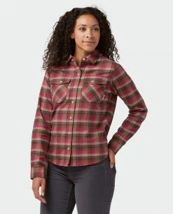Stio Women's Willow Midweight Flannel Shirt -STIO Sales W Willow Midweight Flannel Shirt Backyard Berry Plaid 1