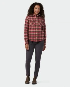 Stio Women's Willow Midweight Flannel Shirt -STIO Sales W Willow Midweight Flannel Shirt Backyard Berry Plaid 3