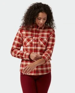 Stio Women's Willow Midweight Flannel Shirt -STIO Sales W Willow Midweight Flannel Shirt Sunset Plaid 2