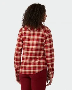 Stio Women's Willow Midweight Flannel Shirt -STIO Sales W Willow Midweight Flannel Shirt Sunset Plaid 3